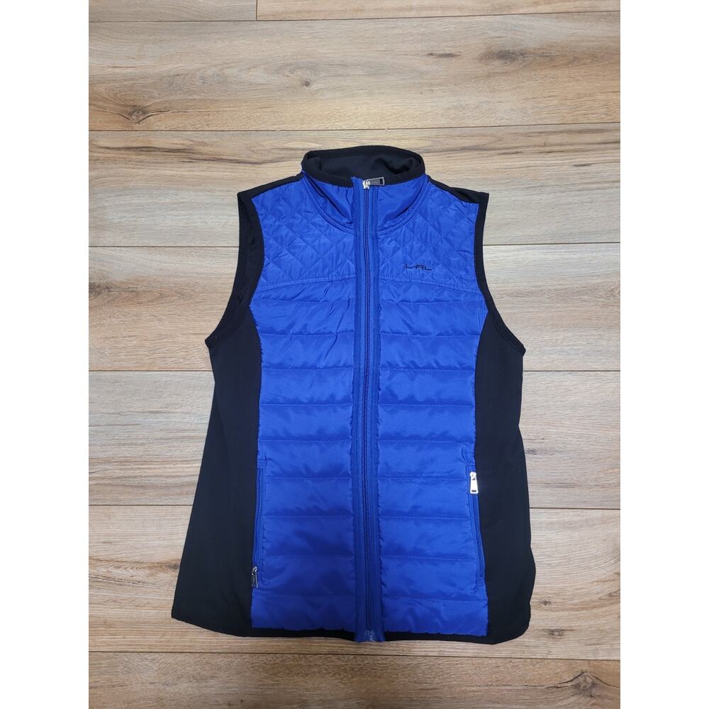 Lauren Ralph Lauren Vest Womens Medium Blue Quilted Full LRL Active